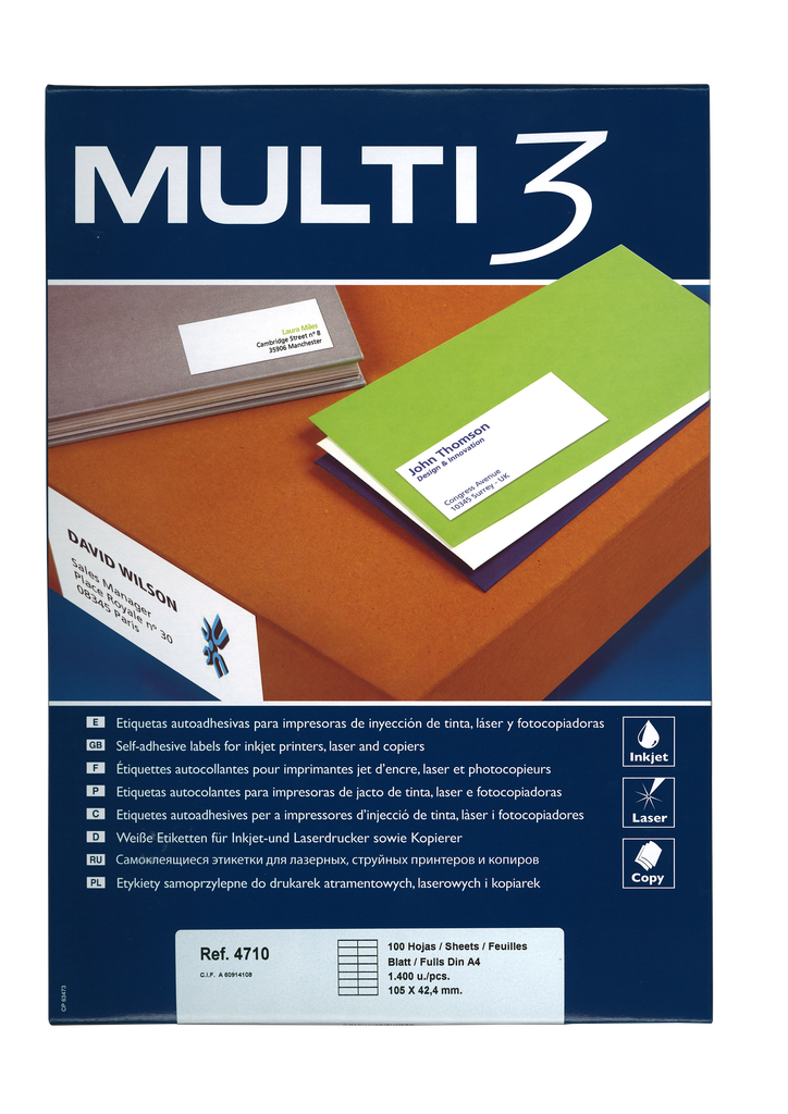 MULTI3 #04710 三用 LABEL 105 X 42.4MM 14'S