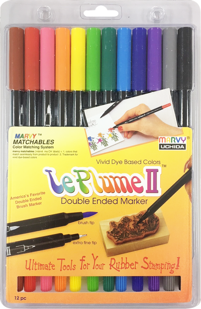 MARVY 1122-12A 12色PRIMARY LE PLUMME II 兩頭彩繪筆