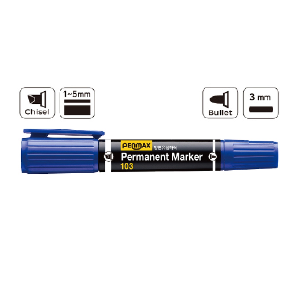 PENMAX #103 JUMBO 兩頭箱頭筆 藍色