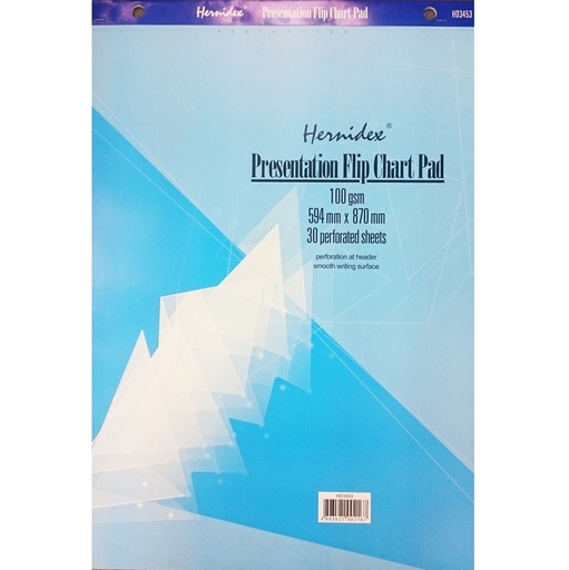 [WMBHDPLAIN] HERNIDEX PLAIN FLIP CHART PAD (594mm x 870mm)