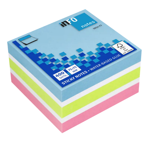 [PIPIF565473] INFO #5654-73 混色強力便利貼 Sticky Notes (75 x 75mm) 400張