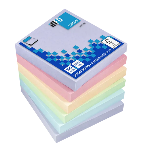 [PIPIF585480] INFO #5854-80 混粉色系列強力便利貼 Sticky Notes (75 x 75mm) 100張/pad (共 6 pads)