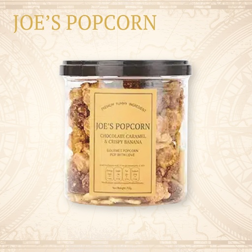 JOE'S POPCORN 朱古力+焦糖脆香蕉味爆谷 (70g)